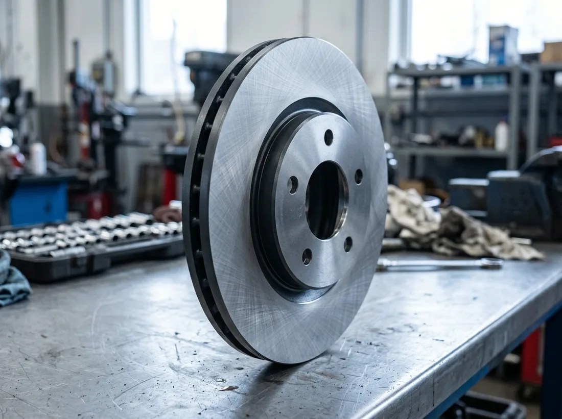 A new brake rotor with a clean machined friction face